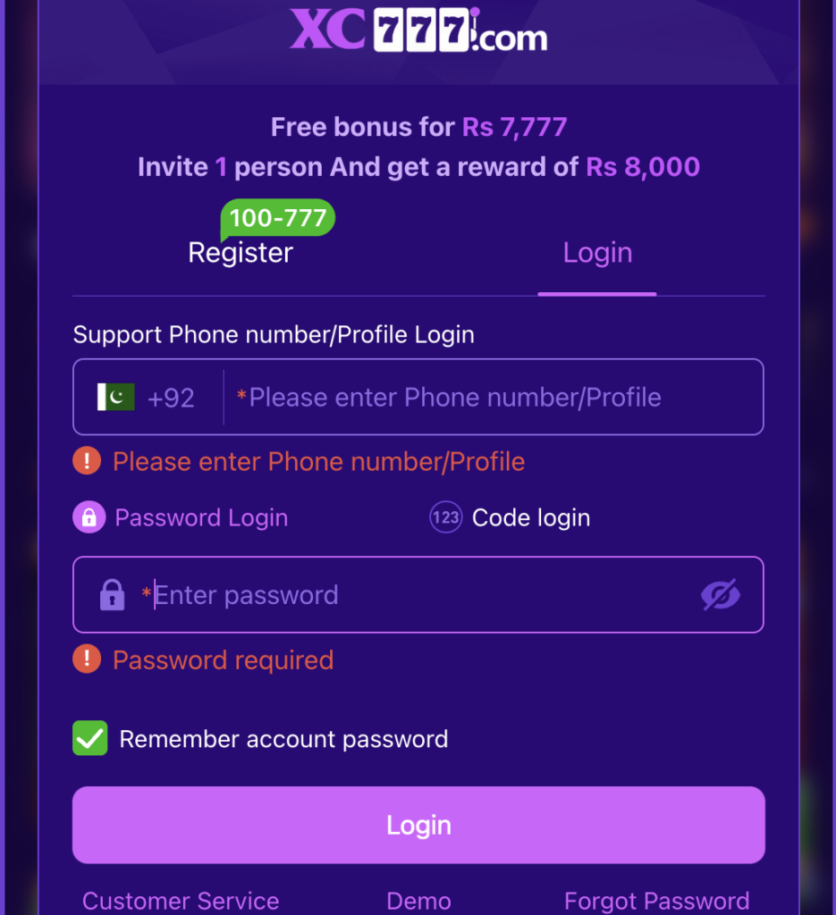 XC777 Game Login